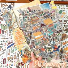 New 3D Miniature Scene Stickers, Handmade Landscape Stickers, Educational Toy Stickers. Immersive Stickers, 3D Visual Landscape Stickers, Collage Materials, Characters, Animals, Plants And House Building - Landscape Stickers - View 5