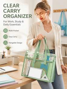 Seka Paul Large Capacity Portable Transparent Folder, Embedded File Storage Bag, PVC Self-Adhesive File Bag, Suitable For Office And Study, Back To School Gift - Multicolor - View 3