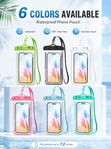 Waterproof Underwater Phone Pouch With Lanyard, Transparent Dry Bag Phone Case, Suitable For Beach, Swimming, Fits Up To 7-Inch Phones - Multicolor - View 4