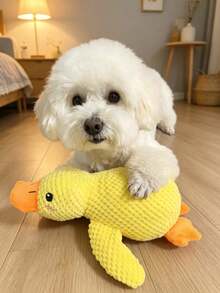 1pc Dog Squeaky Toy, Duck With Squeaker, Durable Chew Toy For Pets Who Love To Chew, Interactive Duck Comfort Toy, Suitable For Puppy Teething, Machine Washable Pet Toy, Dog Toy Companion Duck, Durable Chew Squeak Boredom Relief Toy For Small And Medium Dogs - Multicolor - View 10