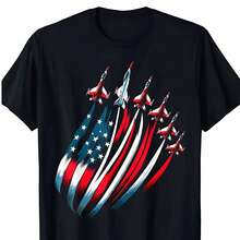 Camiseta Patriótica con la Bandera Americana, para el 4 de Julio, Día de la Independencia, Verano, Casual, Manga Corta, Tallas Grandes, Ropa para Hombre - Negro - Ver 1