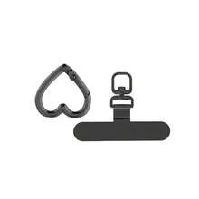 Stainless Steel Heart-Shaped Spring Clip & Strap, 360° Rotatable Ultra-Thin Metal Plate, Suitable For Phone Lanyard, Multifunctional Phone Accessory - Multicolor - View 15