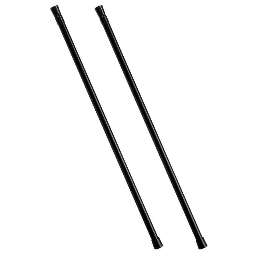 No Drill Telescopic Tension Curtain Rod – Adjustable Pole For Shower, Kitchen Cupboard, Bathroom Window - Black, 102-190cm - View 1