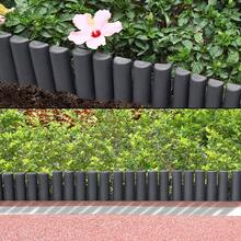 Gartenpalisaden-Umrandung für Blumenbeete, Holzoptik, dekorativer Stil zum Einstecken - Anthrazit - Übersicht 8