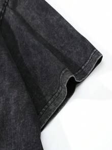 Camiseta de manga corta para hombre, estilo casual, holgada, estilo harem, vintage, lavada, de alta calidad, con estampado de AKIRA para el verano. JDJE - Negro - Ver 6
