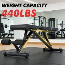 Adjustable Foldable Weight Bench For Home Gym, Flat/Incline/Decline Workout Bench Press, 440 LBS Multi-Functional Strength Training Bench For Weightlifting, Full Body Exercise - Black - View 4
