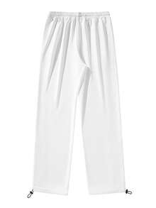 Men's Old Money Style Summer Drawstring Waist Pocket Casual Long Pants - White - View 8