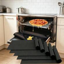 Black Non-Stick Oven Liner Reusable Heat-Resistant Mat Suitable For Electric Stove/Gas Stove/Grill Cooking - Multicolor - View 2