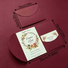 20pcs Tri-Fold Pocket Wedding Invitation Covers, Engagement XV Birthday Baptism Minimalist Invitation Envelopes, DIY Invitations, 5*7 Inch Invitation, Pocket Style Invitation, Customized Invitation Best Gift, Wedding Decor, Home Decor - Semicircle - View 9