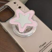 1pc Cute Cartoon Star Mirror Slouchy Phone Stand, Compatible With MagSafe, Strong Magnetic Adsorption, Telescopic Desktop Air Cushion Phone Holder - Multicolor - View 9