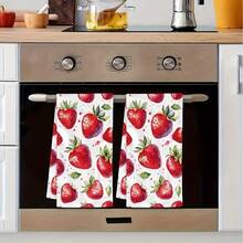 Serviettes de cuisine imprimées de fruits, serviettes de table décoratives résistantes aux plis, impression plate 2D. Super absorbantes, lavables en machine, idéales pour le nettoyage de la cuisine, la décoration quotidienne de la maison & option de cadeau. - Multicolore - Voir 6