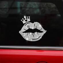 1pc "Queen" Crown Vinyl Decal Sticker, Shiny Car Sticker Suitable For Car Door/Window/Bumper/Motorcycle, Fashionable Self-Adhesive Sticker For Car Body, Luggage, Suitcase, Reusable, Glossy - one-size - View 10