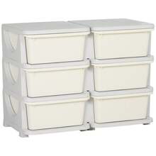 HOMCOM Armazenamento de brinquedos - Creme - Ver 6