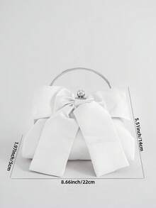 Elegante funkelnde Schleife Abend Clutch – Glamouröser Y2K Stil, perfekt für Partys, Hochzeiten, Bälle, Abendveranstaltungen und Musikfestivals | Ideales Geschenk für Frauen, Teenager und Studentinnen, passt perfekt zu Ball-Accessoires - Weiss - Übersicht 5