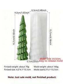 3D分層聖誕樹矽膠模具，3種不同尺寸長針松樹香氛蠟燭模具，側開設計方便脫模，清晰紋理與逼真松針層次，適用於DIY香氛蠟燭、手工皂、石膏裝飾品、樹脂裝飾，營造聖誕居家氛圍，節日禮物、聖誕禮物DIY，適合手工創業與手工藝愛好者 - 長條蠟燭 - 查看 7