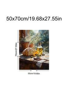 1pc A Taste Of Italy, Rustic Kitchen Still Life With Bread, Olive Oil & Herbs, Ideal Gift,Suitable For Bedroom,Living Room,Kitchen, Restaurant, Wall Arts,Wall Decor,Home Decor,Room Decor,Canvas Wall Art,Posters, Wall Art With Frame, Optional Frame - 1PCS - View 20