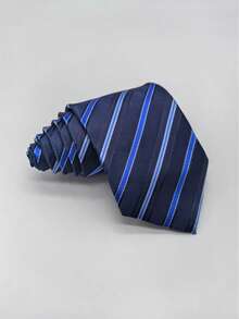 1pc Men's Premium Jacquard Blue Necktie, Multiple Styles Available, Suitable For Business Events, Wedding Groom Accessories, Daily Commute Versatile - Multicolor - View 8