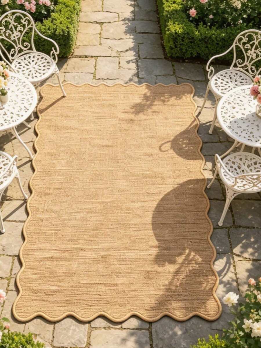 1pc Faux Jute Area Rug, Living Room Carpet, Area Rug, Small Area Rug, Mat, Home Decor, Large Living Room Carpet, Round Carpet, Living Room Home Decor, Room Decor, Washable Carpet - Multicolor 11 - View 1