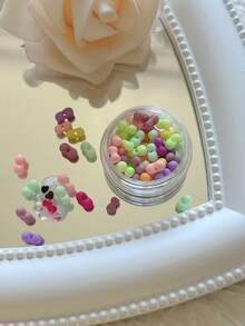 1 Bottle Mini Nail Art Seed Beads With Holes, Colorful Micro Beads, Simple Versatile All-Match Accessories Nail Charms - 彩色 - 查看 29
