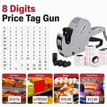 1pc MX-9900 Grey Handheld Price Labeling Machine, 8-Digit Price Labeler - Equipped With 5000 Labels And 3 Ink Cartridges, Suitable For Grocery Stores, Supermarkets And Offices. - Grey - View 5