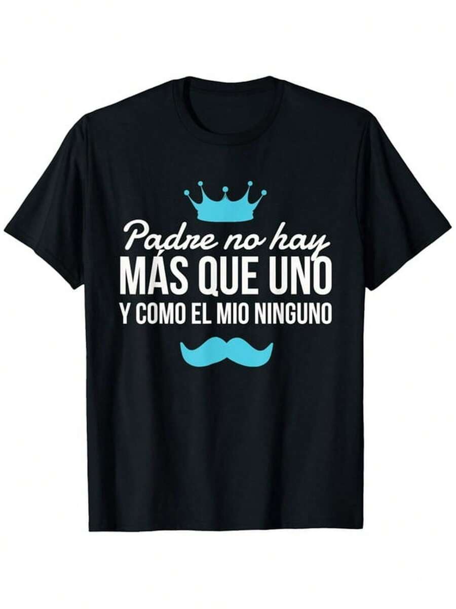 Regalo para Papa y Abuelo Camiseta para el Día del PadreCamiseta ligera de verano corte regular informal para uso diario formal transpirable esencial para uso diario ropa - Negro - Ver 1