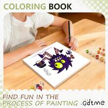 GDTME 1本《Fun Coloring Book》著色書，24頁120g厚珍珠紙，尺寸7.87*7.87英吋，適合初學者，舒緩辦公壓力，親子互動，送禮佳品，適合節日派對與活動送給朋友，幫助減壓，可用作文具與學習用品，精美小禮物，適用於各種節日與婚禮，辦公用品，學習用品，提升創意，設計精美 - HY450 - 查看 5