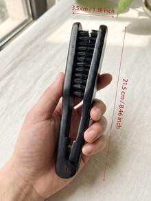 1件裝實木造型直髮梳，防燙直髮梳，V型直髮梳，適用於美髮造型與護理，專業沙龍用耐高溫美髮梳 - 黑色 - 查看 8