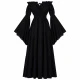 241114 Renaissance-Damenkleid, Stil 2, Schwarz