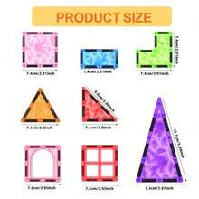 Travel-Style Ice & Snow Diamond Magnetic Tiles, DIY Magnetic Building Blocks, Random Colors, 3D Visual Effect Experience, Classic STEM Educational Toy, Develops Children's Sensory Skills, Cultivates Creativity & Imagination, Suitable For Back To School, School Opening, Birthday And Other Holiday Gifts - Multicolor - View 5