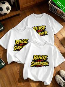 Grafikprint Herren-T-Shirt, 3er-Pack, Frühling, Rundhalsausschnitt, Lockere Passform, Street Hip-Hop, Bequeme Passform, Auff?Lliger Print - 白色 - 查看 1