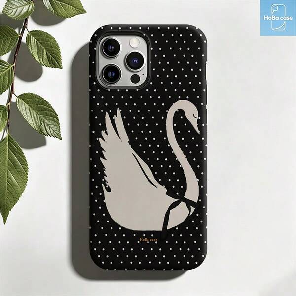 HoBa case 1pc Polka Dot Contrast Color 2-In-1 Soft Film Full Coverage Hard Phone Case, Compatible With Galaxy A23/A24/A25/A32/33/S25, Compatible With Apple 7/8/11/12/13/14/14Plus/15/15Plus/16/16Plus/7/8Plus/17/17Pro, Korean Style Fashionable Fun Phone Case, Elegant Design Unisex, Ideal Gift For Girlfriend For Easter, Spring, Birthday