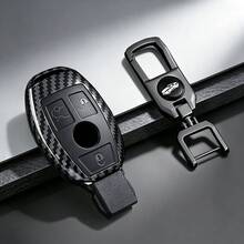 Carbon Style ABS Car Key Case Cover Fob Keychain For A B C E Class GLS GLA GLK GLC CLS CLA AMG W204 W205 W212 W176 - A - View 5