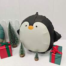 2/4 piezas Globos de papel de aluminio con forma de pingüino gordo y lindo de 22.8 pulgadas, globos de regalo para decoración de fiesta de cumpleaños con tema de animales y reuniones - Ver 5