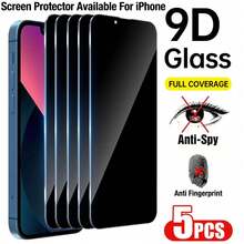 Yezodawee 5片裝強化玻璃防窺螢幕保護貼，適用於 iPhone 17 Pro Max/17 Pro/17/Air/16 Pro Max/16/16 Pro/16 Plus/14 Pro Max，9H+ 耐刮損、觸控靈敏，相容手機殼，附清潔套組，頂級 9H+ - 5PCS - 查看 19