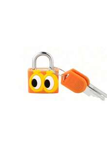 1Pc Cute Cartoon Eyes Mini Padlock Small Key Lock For Backpack Luggage Diary Drawer Cabinet Student Kids Security Tiny Lock - Multicolor - View 15