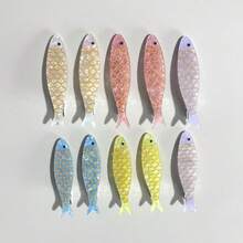 2件裝沙丁魚髮夾附沙丁魚罐裝盒，滑蓋鐵盒，海洋魚造型髮夾，適合海灘、旅行、派對，趣味搞怪女用配件 - 彩色 - 查看 5