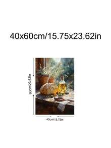 1pc A Taste Of Italy, Rustic Kitchen Still Life With Bread, Olive Oil & Herbs, Ideal Gift,Suitable For Bedroom,Living Room,Kitchen, Restaurant, Wall Arts,Wall Decor,Home Decor,Room Decor,Canvas Wall Art,Posters, Wall Art With Frame, Optional Frame - 1PCS - View 19