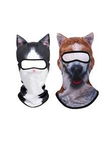 1件或多件中性款3D四季防曬動物造型頭套 戶外運動防風面罩 3D數位印花滑雪面罩 - 彩色 - 查看 12