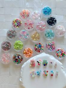 1 Bottle Mini Nail Art Seed Beads With Holes, Colorful Micro Beads, Simple Versatile All-Match Accessories Nail Charms - 彩色 - 查看 3