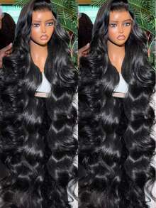 Uveous 40 Inches 250% Density Lace Front Wig Human Hair Body Wave 5x5 Closure Glueless Wigs Transparent Swiss Lace 200% Density 13x4 Lace Front Wigs Human Hair Pre Plucked With Baby Hair For Women Natural Black - SNatural - 查看 6