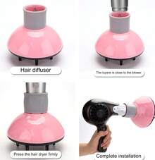 Nueva Cubierta Difusora Extendida Para Secador De Cabello, Capucha De Aire Grande Rosa Para Cabello Rizado Permanente Y Secado, Boquilla De Peinado Para Secador De Cabello, Herramienta De Peinado De Cabello Profesional De SalóN Para - Rosa - Ver 5