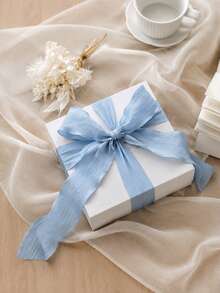 4cm Goddess/Mother's Day/Valentine's Day Ruffled Satin Ribbon, High-Grade Elastic Ruffled Bubble Pleated Woven Satin Ribbon, Suitable For Cake, Birthday Box Packaging, Gift Wrapping, Ribbon Weaving Tie, Can Be Used For Cake Packaging, DIY Bows, Bouquet - Multicolor - View 3