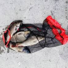 Nylon Fishing Net Bag With Long Rope And Drawstring, Portable Storage, Reinforced Stitching, Quick-Dry Foldable Fish Basket, Lightweight Breathable Design, Suitable For Freshwater/Saltwater Fishing, Rivers, Lakes And 5 Fishing Scenarios - Fishing Accessories Tool, Durable Mesh Material, Lakeside Fishing, Boat Angler Exclusive - Multicolor - View 3