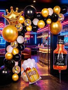 50 Globos con forma de botella de whisky, ideales para fiestas de cumpleaños, decoraciones temáticas de cumpleaños para hombres, fiestas temáticas de whisky, festivales de cerveza, aniversarios, fiestas de graduación, despedidas de soltero y soltera, reuniones familiares y eventos de bar - Globo con forma de botella de whisky - Ver 5