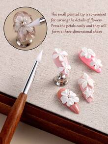 Dual-Ended Nail Art Brush, Multi-Function Silicone Glue Mixing Stick, Dual-Ended Multi-Function Nail Art Brush, 2-In-1 Nail Art Tool, Nail Art Brush For Carving And Glue Adjustment, Suitable For Nail Design And Nail And Toe Care - Multicolor - View 5