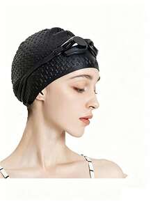 1/10pcs Squishy Silicone Waterproof Swim Cap, Waterdrop Pattern, Oversized Anti-Slip Design, Solid Color Options (Light Purple/Yellow/Gray/Pink/Blue), Summer Style, Unisex Adult For Curly Long Hair Braids Dreadlocks, For Beach Pool Hot Spring Surfing - Multiple Styles - View 15