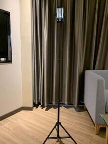 Universal Adjustable Iron Tripod Stand With Phone Holder Clip, Foldable Multifunctional Camera Tripod, With Clip-On Fixing, Triangular Metal Stand, For Smartphones And Cameras - Tripod - View 7