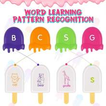 Montessori Popsicle Stick Letter Puzzle Educational Toy, Children's English Enlightenment Color Sorting Matching Game, Baby Parent-Child Interactive Storage Bucket Educational Set - Multicolor - View 8