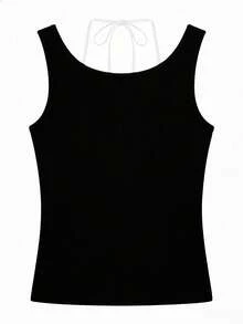 Women's 2 In 1 Casual Versatile Daily Wear Tank Top Summer - Black and White - View 3