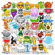 10/25/50pcs Cute Inspirational Cartoon Stickers - Humorous Pun Stickers, Gift For Friends, Cartoon Stickers, Inspirational Encouragement Stickers, Multi-Purpose Stickers Suitable For Planners, Vibrant Character Design Perfect For Students And Decoration Enthusiasts | Easy To Apply Stickers, Can Personalize Electronic Products And Stationery, Random Styles - Style 1 - View 5